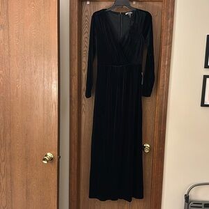 Velvet long-sleeve gown